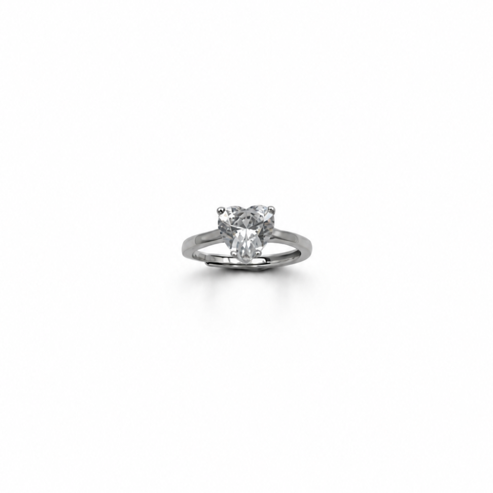 Anello Donna Cuore Bianco Argento 925