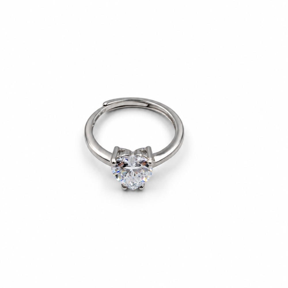 Anello Donna Cuore Bianco Argento 925