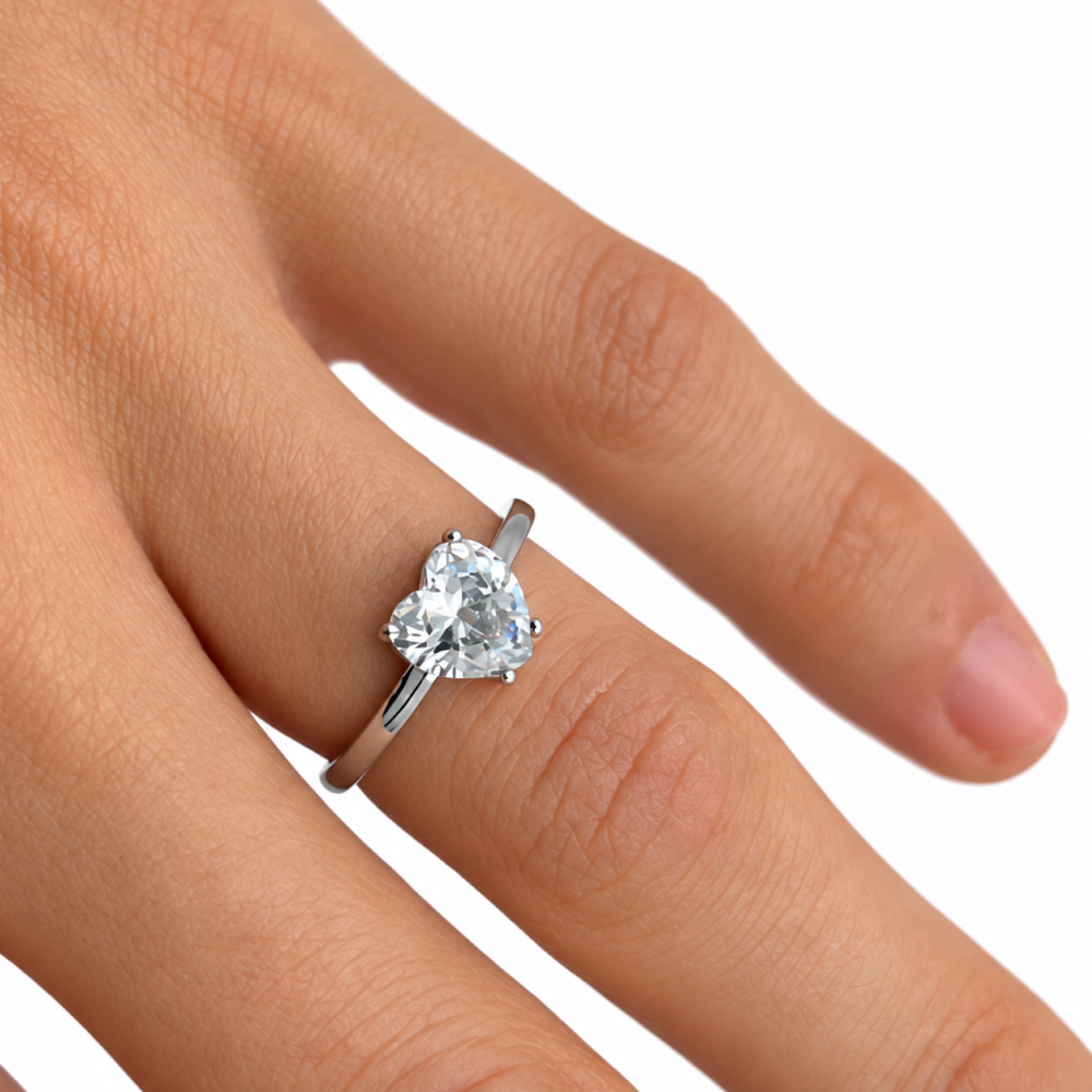 Anello Donna Cuore Bianco Argento 925