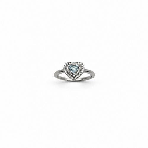 Anello Donna Cuore Celeste Argento 925