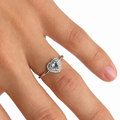 Anello Donna Cuore Celeste Argento 925