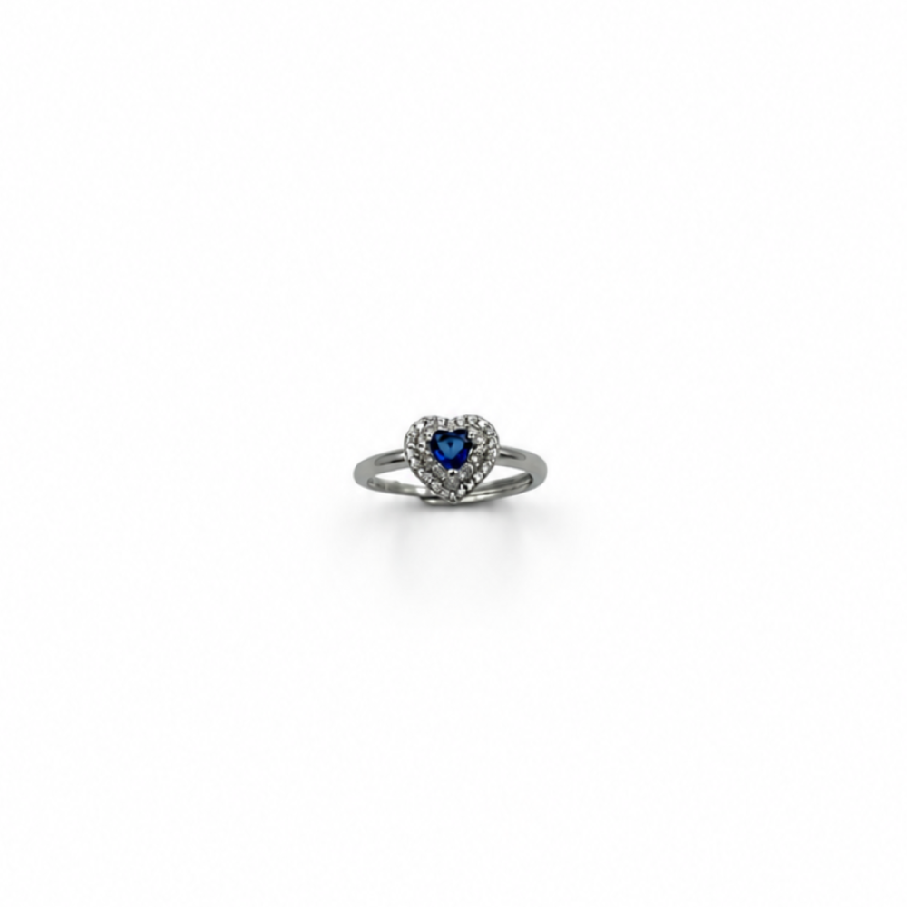 Anello Donna Cuore Blu Argento 925