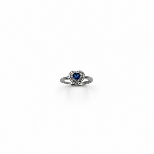 Anello Donna Cuore Blu Argento 925