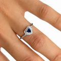 Anello Donna Cuore Blu Argento 925