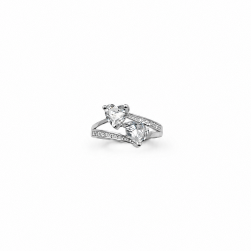 Anello Donna Doppio Cuore Argento 925