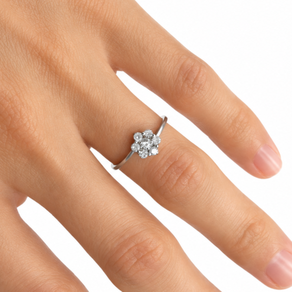 Anello Donna Fiore Argento 925