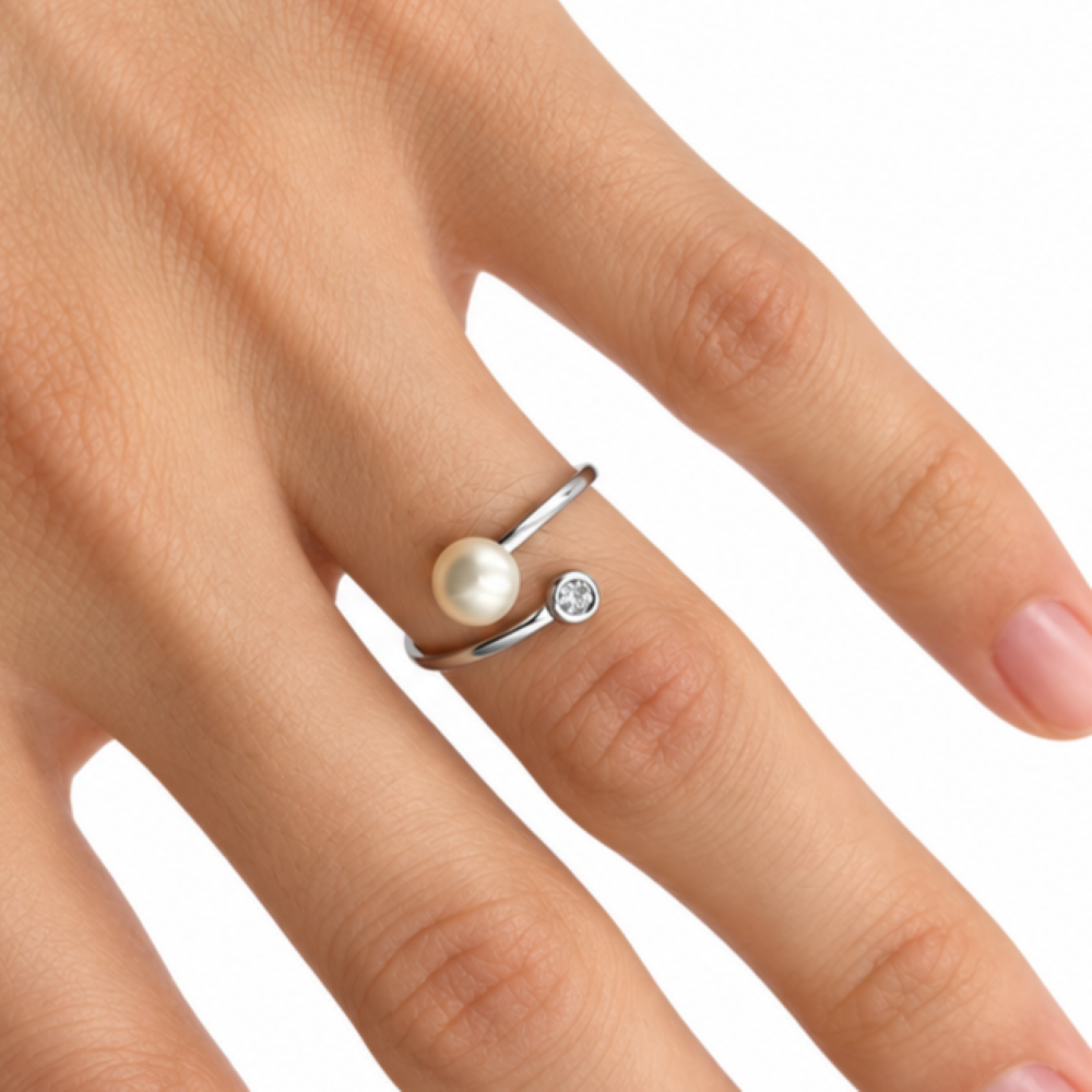 Anello Donna Contrariè Perla Argento 925