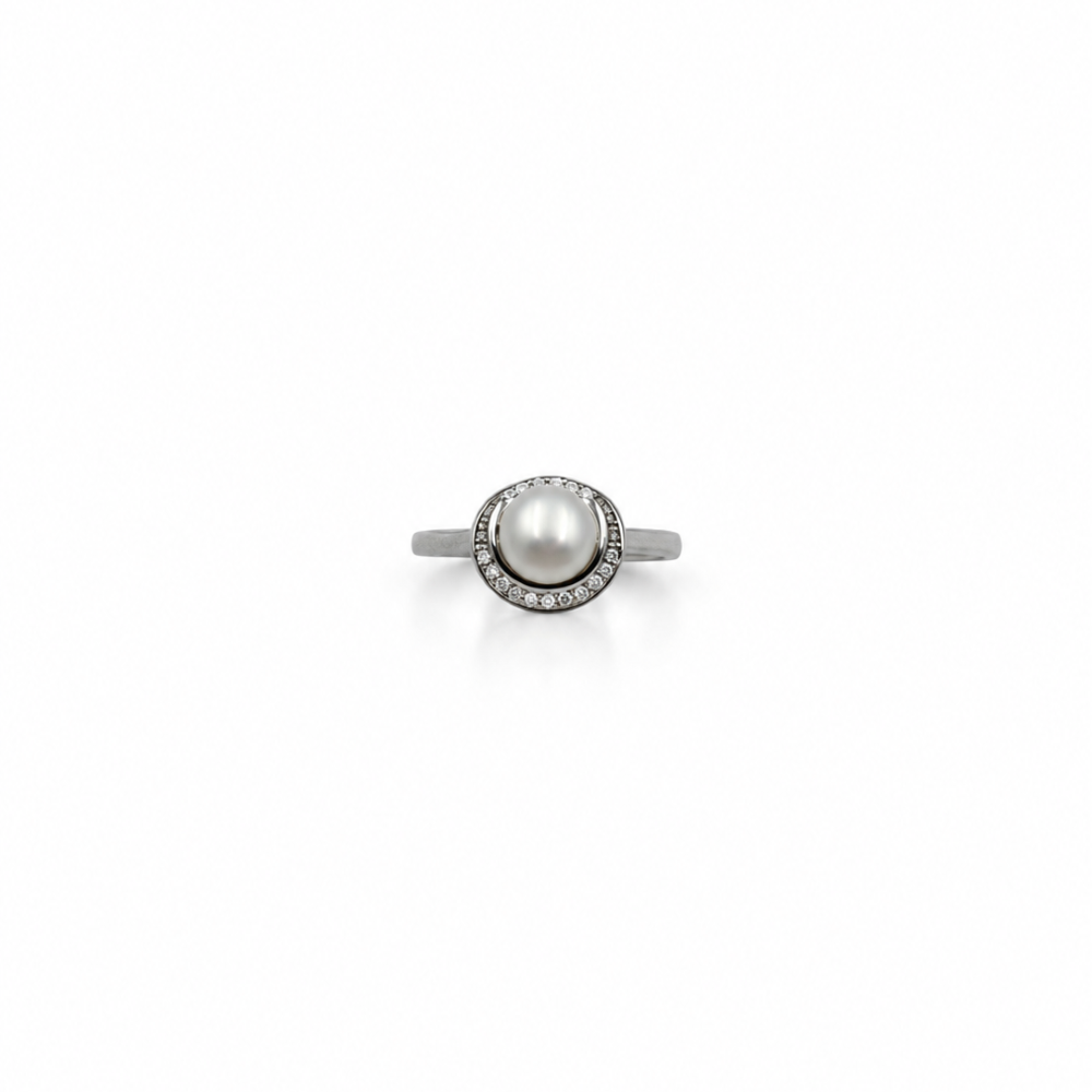 Anello Donna Perla Rialzata Argento 925