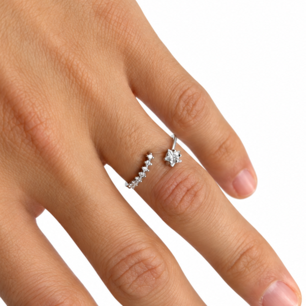Anello Donna Aperto Stella Argento 925