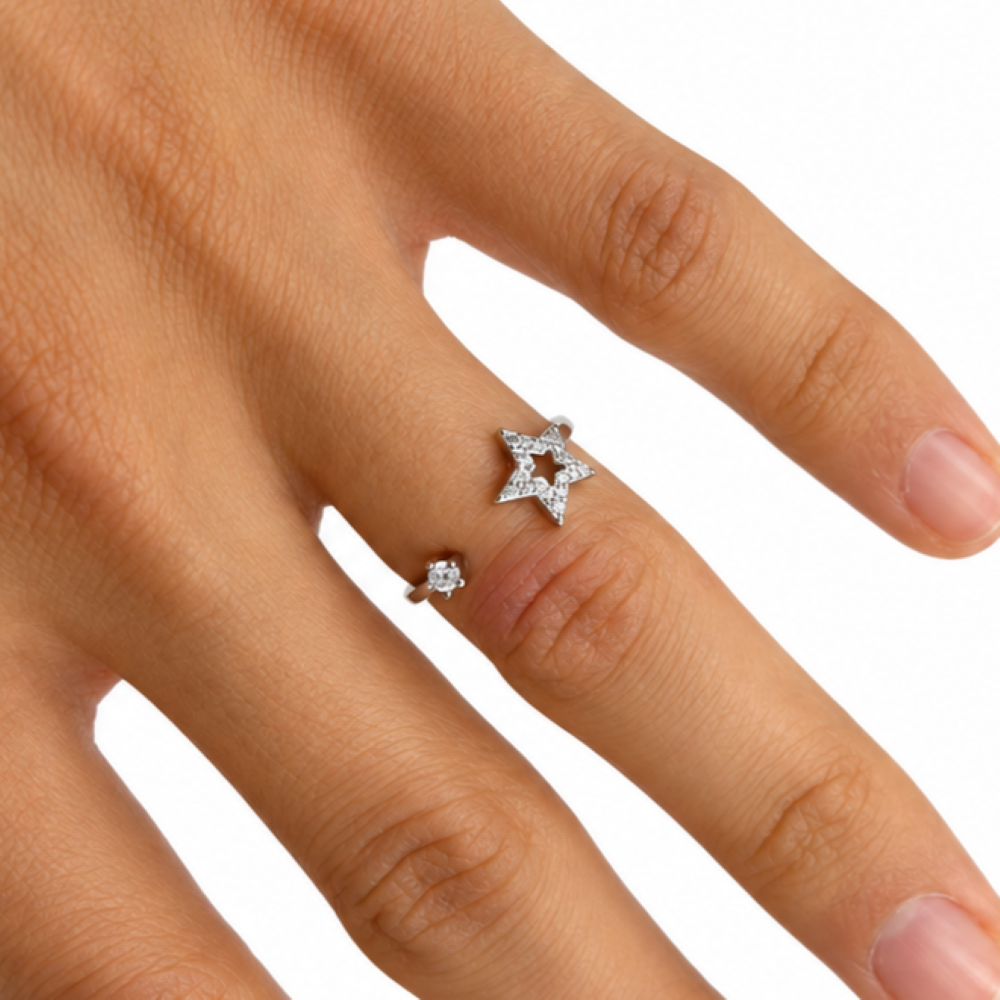 Anello Donna Aperto Stella Argento 925