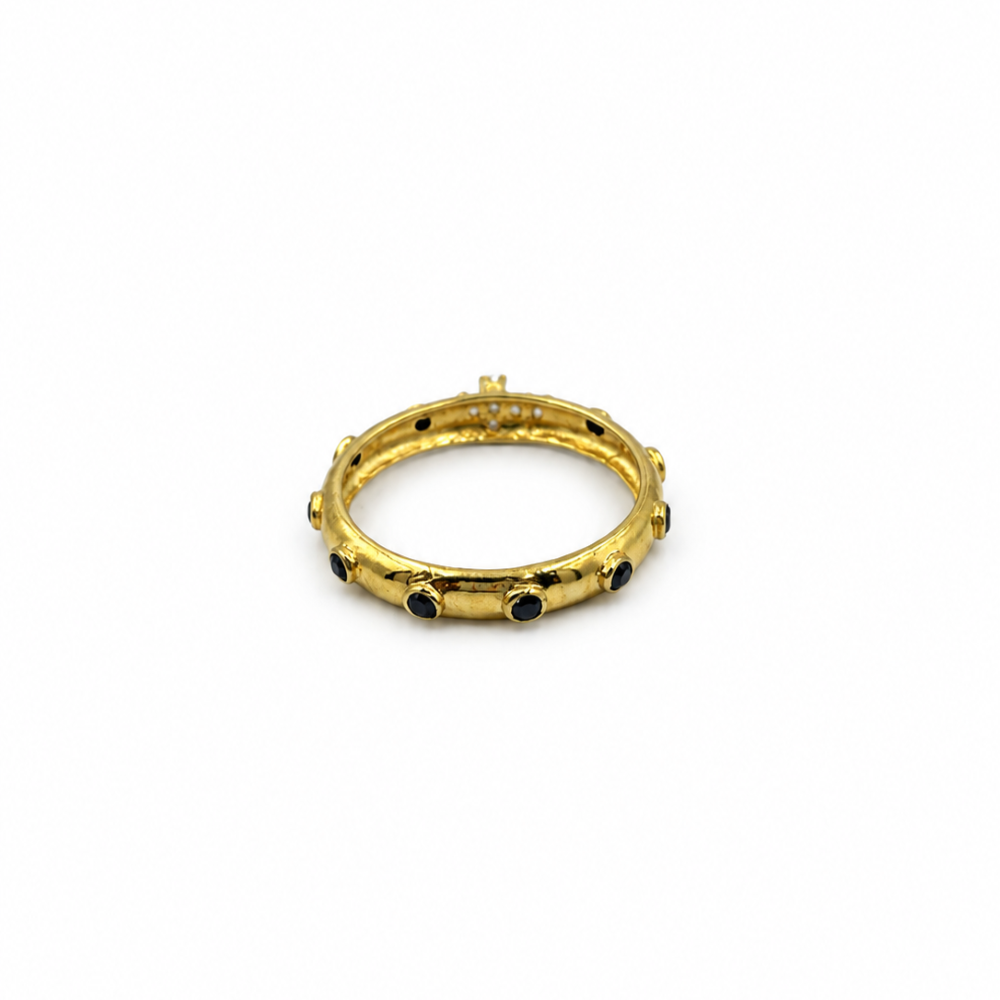 Anello Unisex Rosario Dorato Argento 925 M24