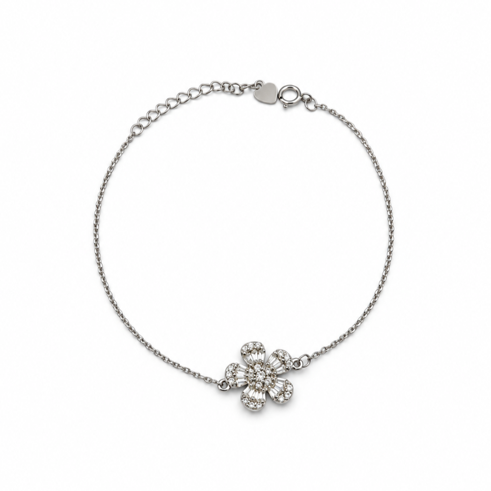 Bracciale Donna Quadrifoglio Baguette Argento 925