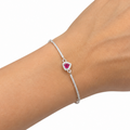 Bracciale Donna Semirigido Cuore Rosso Argento 925