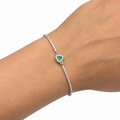 Bracciale Donna Semirigido Cuore Verde Argento 925