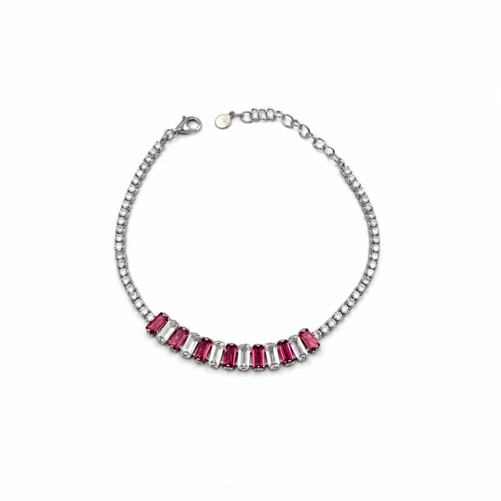Bracciale Donna Tennis Bicolore Argento 925