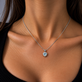 Collana Donna Cuore celeste Argento 925