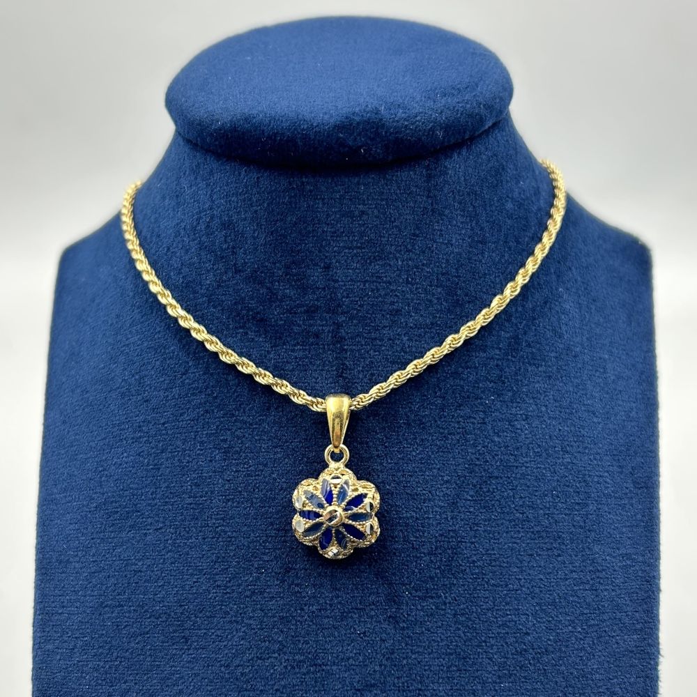 Collana Donna Fiore smaltato Argento 925