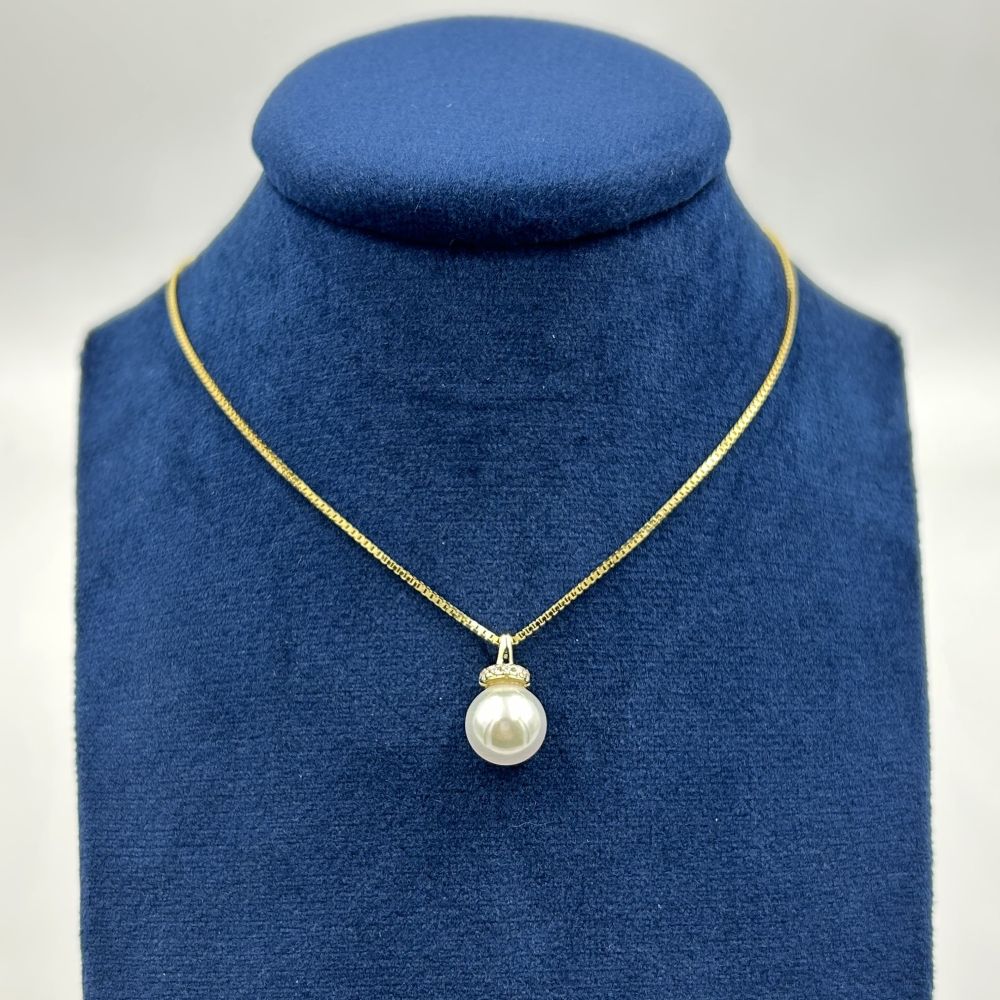 Collana Donna Ciondolo Perla Argento 925 Dorata