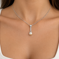 Collana Donna Perla Pendente Semirigido Argento 925