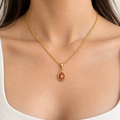 Collana Donna Ciondolo Floreale Dorato Argento 925