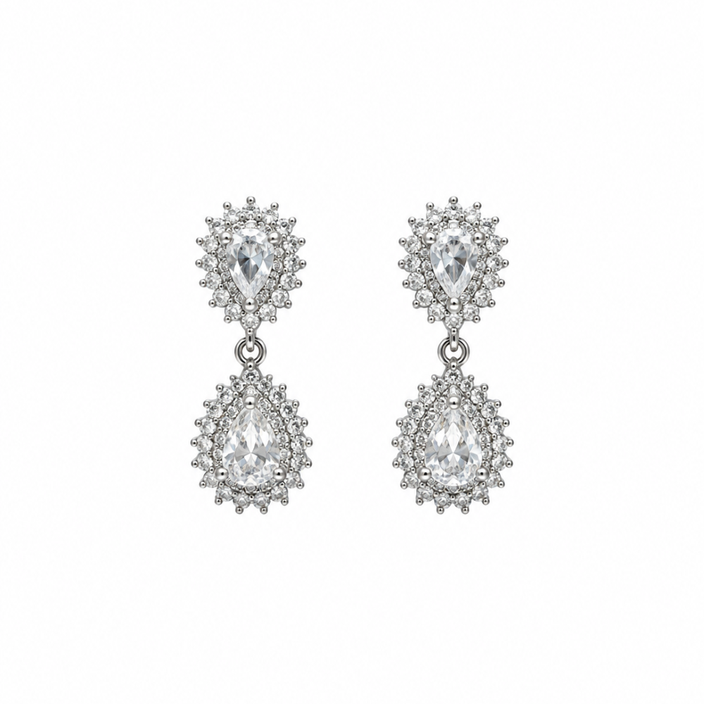 Orecchini Donna Doppia Goccia Argento 925