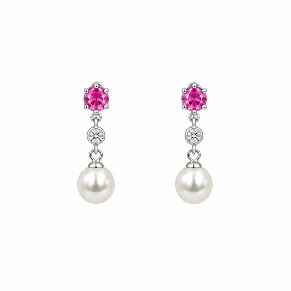 Orecchini Donna Pendenti Perla Argento 925