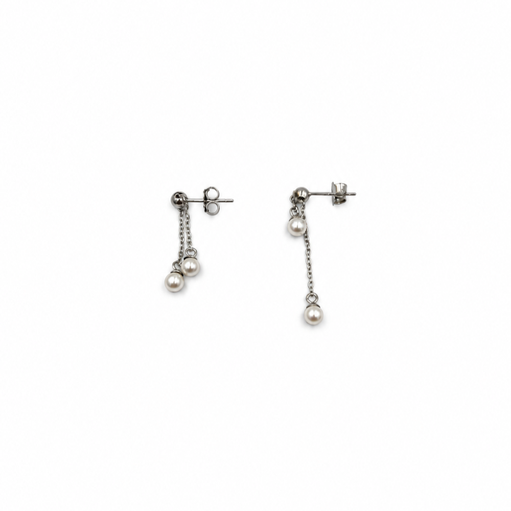 Orecchini Donna Pendenti Perla Argento 925
