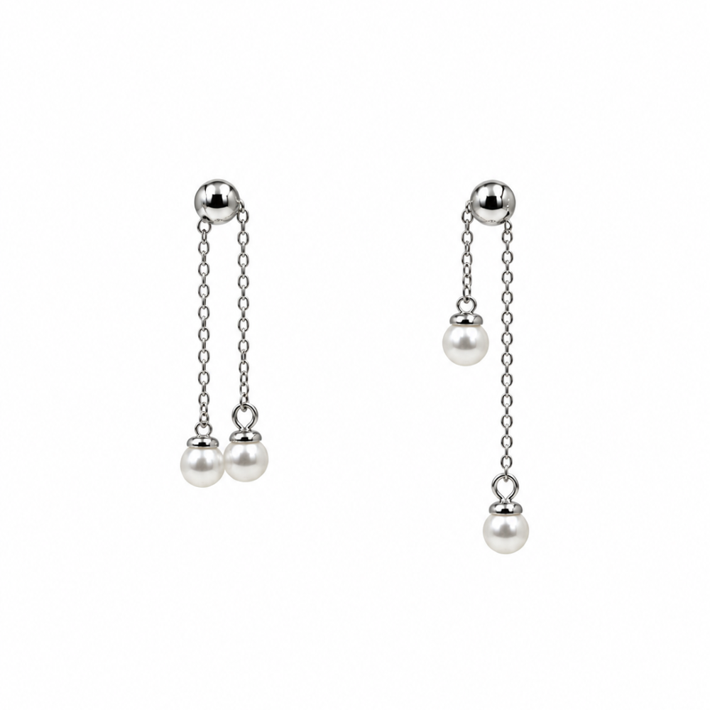 Orecchini Donna Pendenti Perla Argento 925