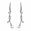 Orecchini Donna Perla Pendenti a X Argento 925